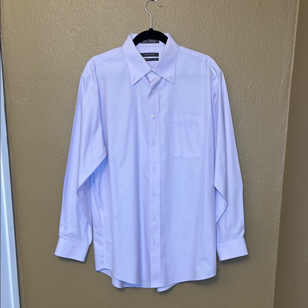 Nordstrom White and Pink Dress Shirt with Pointed Collar
